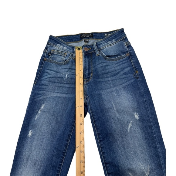Judy Blue Relaxed Fit Distressed Blue Jeans - Picture 13 of 14